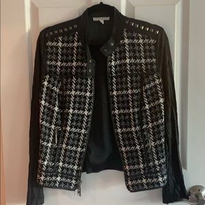 Houndstooth moto jacket